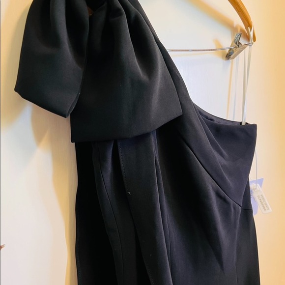 Marchesa Notte One Shoulder Stretch Ebro Crepe Asymmetrical Cocktail Dress 2 - Picture 11 of 16